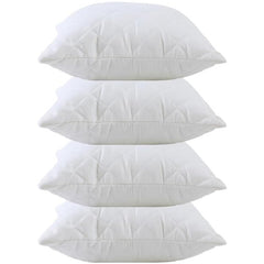 Adam Home 4 Pack Quilted Cushion Inserts Hypoallergenic Fluffy White Cushion Inner, Perfect Hollowfibre for Sofa Cushion Pads