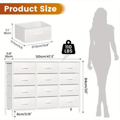 12-Drawer Dresser with Sturdy Handles, Bedroom Furniture