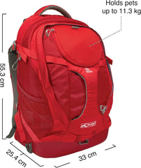 Kurgo G-Train Pack, Carrier Backpack for Small Dogs and Cats, Ideal for Hiking or Travel, Waterproof Bottom, Chili Red