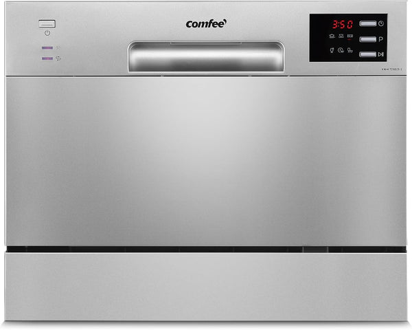 COMFEE' Table Top Dishwasher, Mini Countertop Dishwasher with 6+3 Programs, Steam Wash, Baby Care & Fruit Wash, No Plumbing, Delay Start, 72H Storage - White