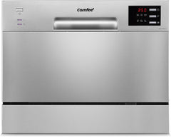 COMFEE' Table Top Dishwasher, Mini Countertop Dishwasher with 6+3 Programs, Steam Wash, Baby Care & Fruit Wash, No Plumbing, Delay Start, 72H Storage - White