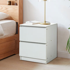 White Wooden Bedside Table With Drawers, Small Cabinet Cupboard Bedroom Furniture Storage Nightstand Unit, Modern Chest Of 2 Drawers Cabinet, Living Room Home Office Sofa Side End Table Coffee Tea Table Side Desk, Multi Functional Bedside Cabinet, 32x30x4
