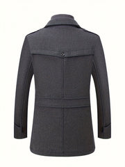 (Pearson OBM) Fall Winter Men'S Business Tweed Coat Fashion Double-Lapel Tweed Men'S Jacket