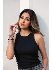 Women'S Sleeveless Ribbed Tank Top - Slim Fit Striped Longline Top for Layering or Casual Wear, Breathable Summer Shirt with Elegant Design, Hand Wash Only, Ladies Tank Tops