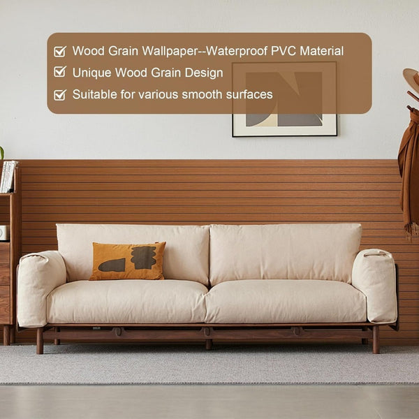 Self-Adhesive Wood Effect Wallpaper 3D Wood Panel Vinyl Wrap Peel and Stick Waterproof Sticky Back Plastic for Walls Furniture Cabinets 40cm x 300cm