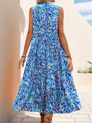 Spring/Summer Vacation Women'S Sleeveless Bohemian Style Fringed Tie-Up Printed Dress