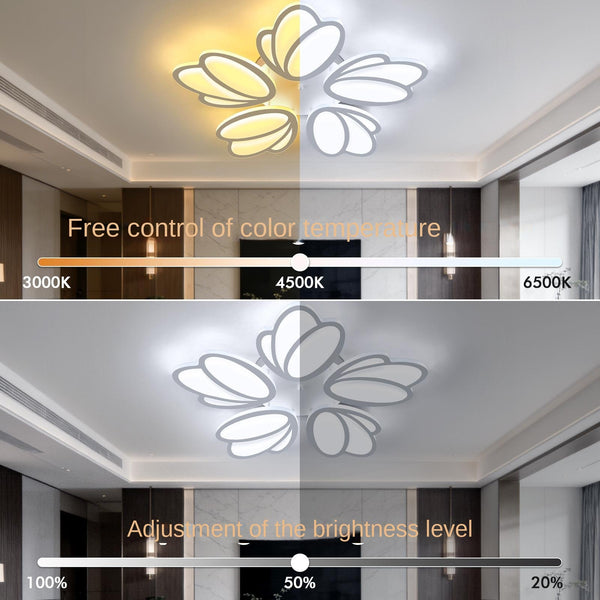 LED Ceiling Lighting and Remote Control, LED Ceiling Light, Dimmable Ceiling Light, Living Room Fan, Suitable for Bedroom Dining Room Office