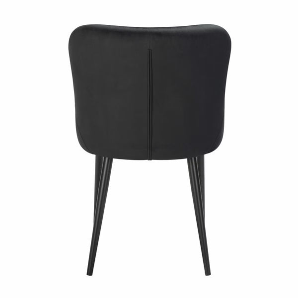 Indus Valley Kia Black Velvet Dining Chair, 2 Pack