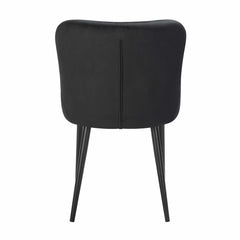Indus Valley Kia Black Velvet Dining Chair, 2 Pack