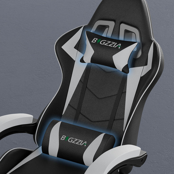 GartistGo Ergonomic Gaming Chair - Gamer Chairs with Lumbar Cushion + Headrest, Height-Adjustable Office & Computer Chair for Adults, Girls, Boys (Without footrest)