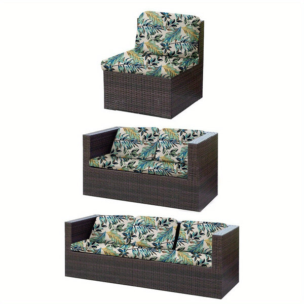 Stretchable Outdoor Cushion Covers for a 1/2/3 Seat Patio Sofa, Designed for Rattan Couches And Chairs