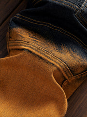 Fashionable Comfortable Street Style Casual All-Match Men'S Individual Multi-Pocket Biker Style Jeans