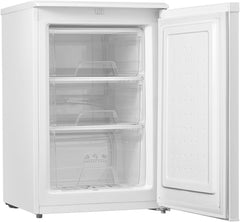 COMFEE' RCU60WH2(E) 60 Litre Freestanding under Counter, 48Cm Upright Freezer Adjustable Thermostat, Reversible Door, 4 Star Freezer Rating Drawer, White