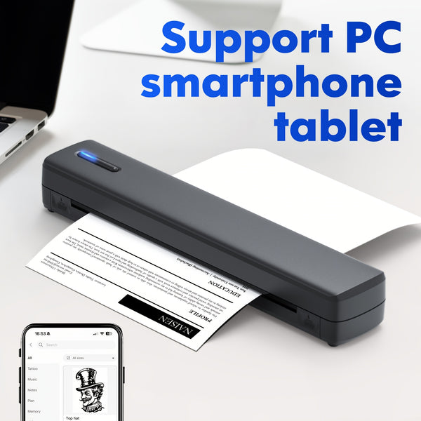 D810B Portable Inkless Thermal Printer - A4 Size, Prints Documents And Labels, Wireless Connection, USB Charging, Perfect For Travel And Office Use, Compatible With IOS And Android, Ideal Gift For Tattoo Artists And Business Professionals