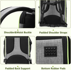 Pecute Breathable Bird Carrier, Outdoor Backpack with Adjustable Tripod, Lightweight and Portable Waterproof Parrot Travel Backpack, Wide View and Shading Cat & Dog Backpack for Hiking