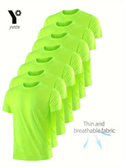7-Pc White Ultra-Light Men'S Crew Neck T-Shirts - Quick-Drying, Breathable, Sweat-Wicking Shirts, Suitable for Fitness, Gym And Running, Lightweight And Comfortable, Sports Fitness Training Quick-Drying Short-Sleeved Moisture Wicking