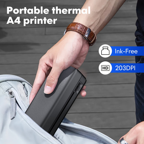 D810B Portable Inkless Thermal Printer - A4 Size, Prints Documents And Labels, Wireless Connection, USB Charging, Perfect For Travel And Office Use, Compatible With IOS And Android, Ideal Gift For Tattoo Artists And Business Professionals