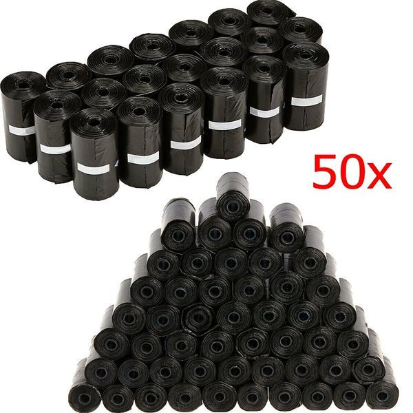 50 Rolls Dog Poop Bag, Portable Pet Waste Bag Refill Rolls, Thickened Leak Proof Pet Garbage Bags, Pet Cleaning Supplies Open-top Garbage Bag, Pet Waste Bags for Indoor & Outdoor Use
