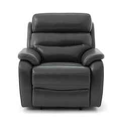 Fletcher Dark Grey Leather Power Recliner Armchair with Power Headrest