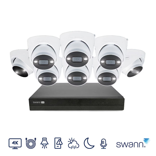 Swann 4K NVR 16 X Channel / 8 X NHD-ADVANXD Dome Cameras with 2TB HDD SWNVK-16ADVANX8B-EU