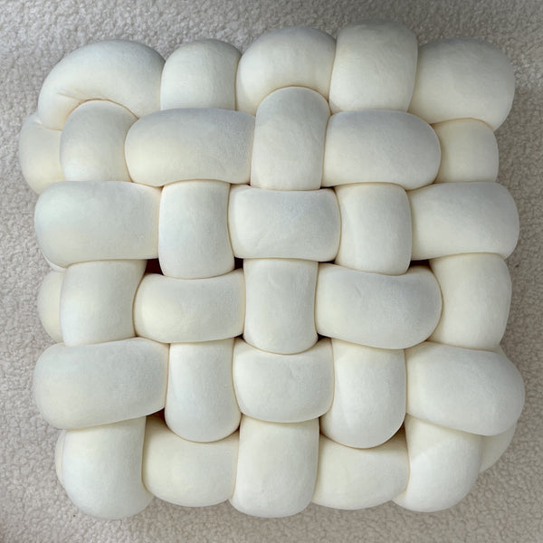 1pc Hand-woven Square Cushion Knot Pillow