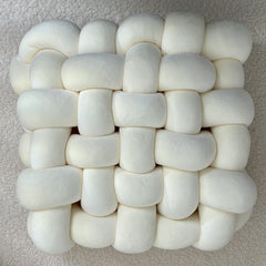 1pc Hand-woven Square Cushion Knot Pillow