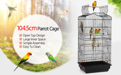 Costoffs Bird Cage Open Top Metal Birdcage with Tray, Feeders, Double-Door, 104.5cm Height