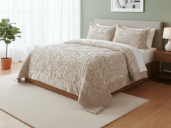 3pcs Embossed Bedspread Set - Coverless Comforter with 2 Pillow Shams, Lightweight All-Season Bedding - Soft Teddy Fleece Bedspread