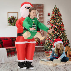 Poptrend Inflatable Santa Costume for Adult Kids, Christmas Inflatable Blow up Claus Costume Cosplay Party Halloween Christmas Suit Xmas Costume Fancy Dress