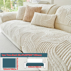 1pc Plush Non-Slip Sofa Cover, Modern Luxury, Pet-Friendly, Breathable, Fashionable Home Decor