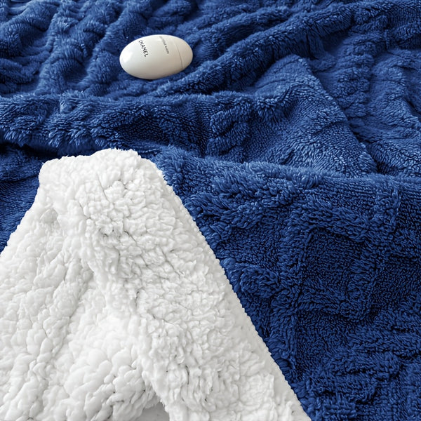 Throw Blanket - Fluffy Soft Cosy Winter Blankets, Thick Warm Throws for Sofa Bed Office Travel Christmas Gift White, Beige, Light Grey, Light Blue, Dark Grey & Dark Blue