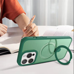 TECH SENSE Magnetic Case for iPhone with Stand, Compatible with MagSafe, Foldable Stand, Full Camera Lens Protection, Scratch-Resistant Translucent Matte Shockproof Phone Cover