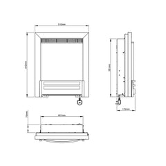 Flare Ember Inset Electric Fire in Chrome, 2Kw