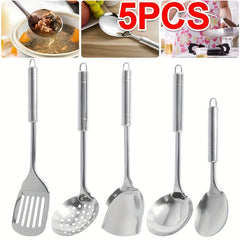 5pcs Stainless Steel Home Kitchen Cooking Tool Utensil Set Spoon Turner Masher