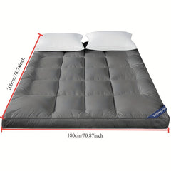 4 Inch/10Cm Microfiber Mattress Topper with 1100 GSM Heavy Filling, Extremely Soft And Fluffy, Hand-Filled, Available in Single, Double, King Sizes, Grey, Perfect for Halloween And Christmas Gifts