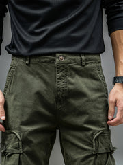 Men's Casual Cargo Pants, Multi-pocket, All-season American Street Style Loose Straight-leg Pants,  Blend, Machine Washable, Suitable for Casual Wear, Practical Workwear, Leisure Cargo Design, for Daily Outings and Travel