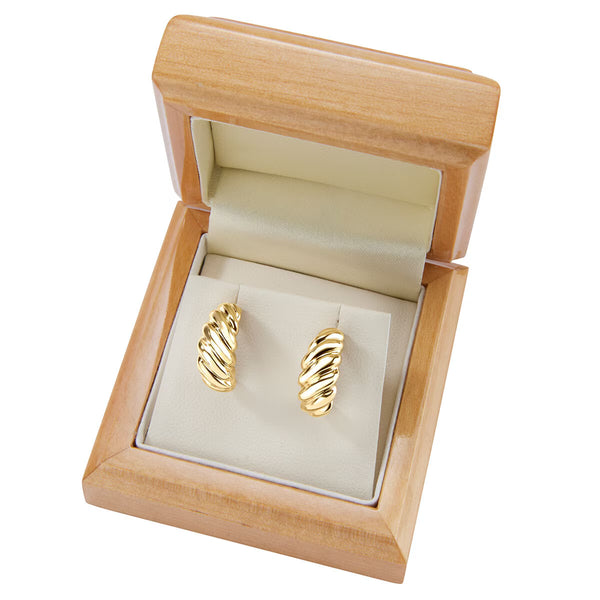 14Ct Yellow Gold Textured Stud Earrings