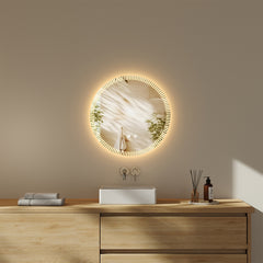 Round Wall-Mounted Bathroom Makeup Mirror, Frameless Glass Vanity Mirror for Hallways, Bathroom Accessories, Ideal Decorative Piece for Bedrooms, Dressing Rooms and Bathroom Vanity Units