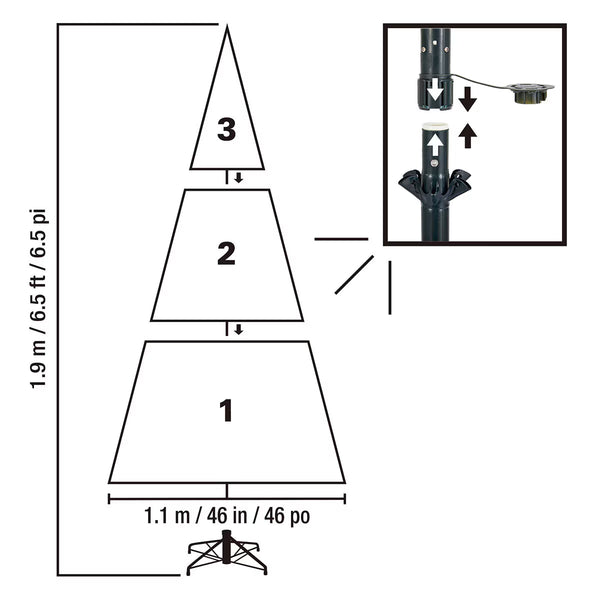 6.5Ft (1.9M) Pre-Lit Aspen Artificial Christmas Tree with 1,500 Colour Changing Micro LED Lights