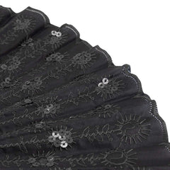 1/ 2pcs Vintage Embroidered Sequins Hand Fan Folding Handheld Fan, for Wedding Party Dance Group Events