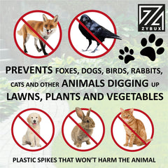 12pcs Garden Anti Cat Spike Mats, Plastic Spike Mat Cat Repellent, Protective Spike Mats for Protecting Garden Plants, Prevent Cats And Dogs from Digging Holes 49cm * 14cm * 2.7cm