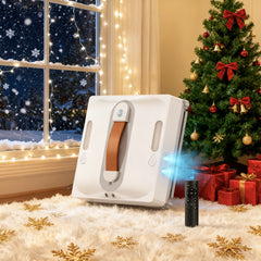 Lubluelu Auto Window Cleaning Robot | Upgraded 4 Water Spray & 8-Layer Safety Protection System, 7500KPa Suction Power, Anti-Falling and Edge Detection Sensors, Remote Control, Rechargeable Battery, For High-Rise Windows, Tiles and Glass