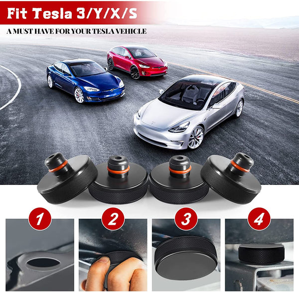 Chirano Lifting Jack Pad for Tesla Model 3 S X Y, 4 Pucks with a Storage Case, Accessories for Tesla Vehicles