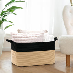 65L Large Storage Basket Blanket Baskets in Living Room, Nursery, Bedroom, Cotton Rope Baskets for Towels, Books, Toys, Dirty Clothes, Baby Storage Organiser, Grey, 65L