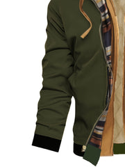 Pearson OBM Men'S Winter New Korean-Style Hooded Jacket, a Casual And Trendy Outerwear, Solid Color, Formal Style, with Zipper Details