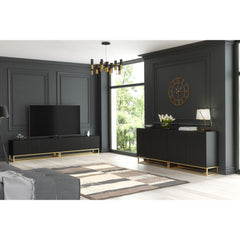Ripple Duo 200cm Modern Sideboard with Fluted Doors and Storage