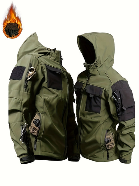 Spring Fall Men'S Jacket Fleece Jacket Outerwear, 100% Polyester, Classic Design, Windproof Warm Comfortable, Suitable for Outdoor Sports, Hiking, Camping, And