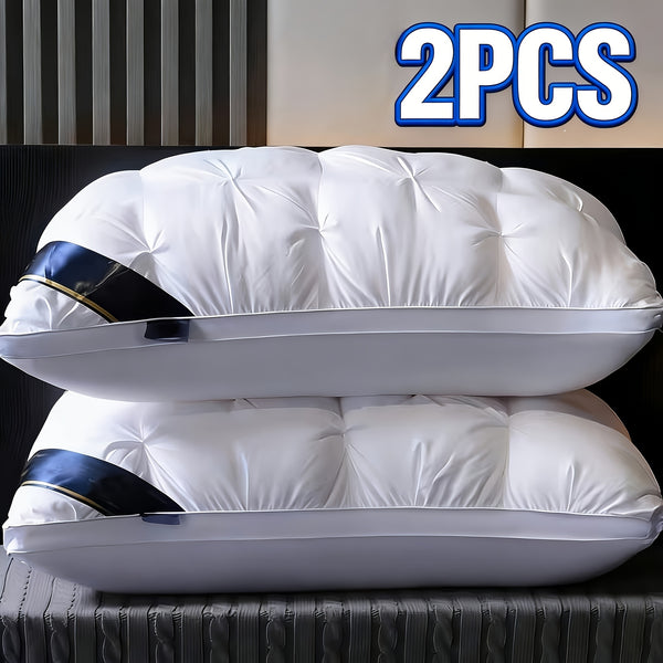 2pcs 3D Sleep Pillow, Hotel Style Same Design Non-Collapsing, Hypoallergenic, Soft, High Bounce, Zipper Closure, Machine Washable, for Adult, All Seasons Use, Multipurpose, Body Pillow Case, Comfortable Pillow for Sleeping