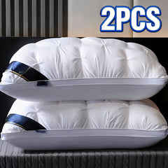 2pcs 3D Sleep Pillow, Hotel Style Same Design Non-Collapsing, Hypoallergenic, Soft, High Bounce, Zipper Closure, Machine Washable, for Adult, All Seasons Use, Multipurpose, Body Pillow Case, Comfortable Pillow for Sleeping