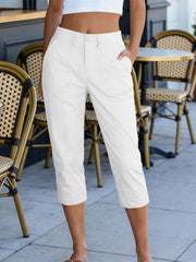Women'S High-Waisted Straight-Leg Cropped Casual Pants | Side-Pocket Design, Breathable Drape Fabric, Office & Commute Pants | 2026 Summer New Arrival Women'S Casual Pants, Summer Women'S Clothing, Women'S, Affordable